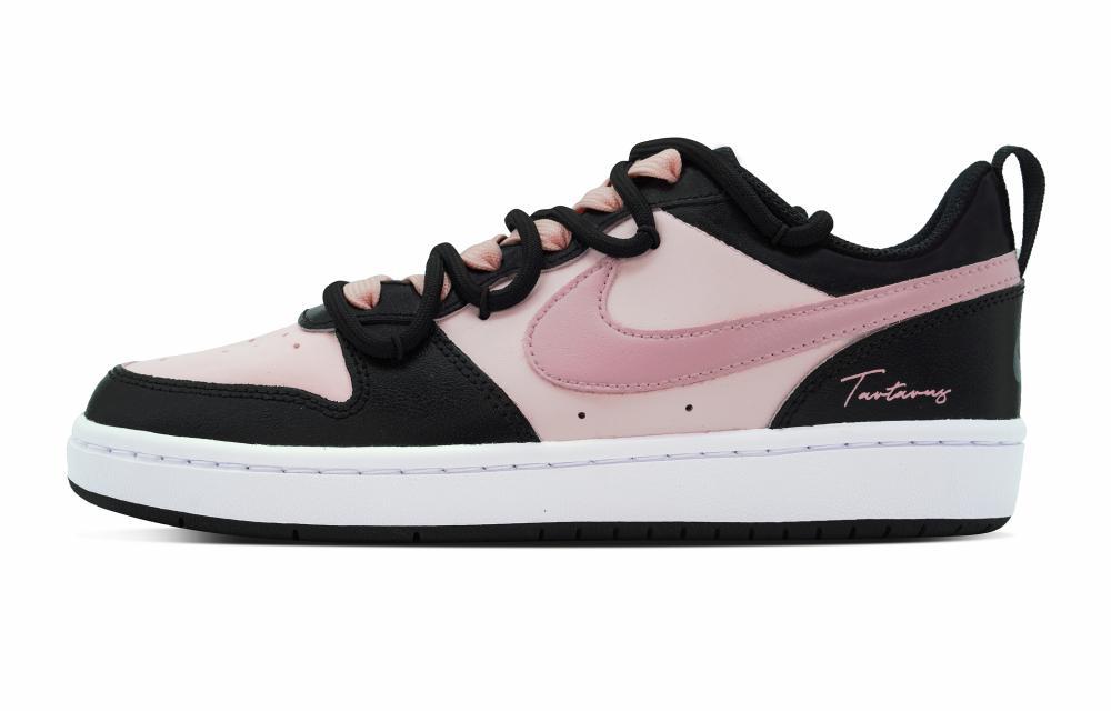 Nike Court Borough Skateboard Shoes Women's Low-Top Black White Pink