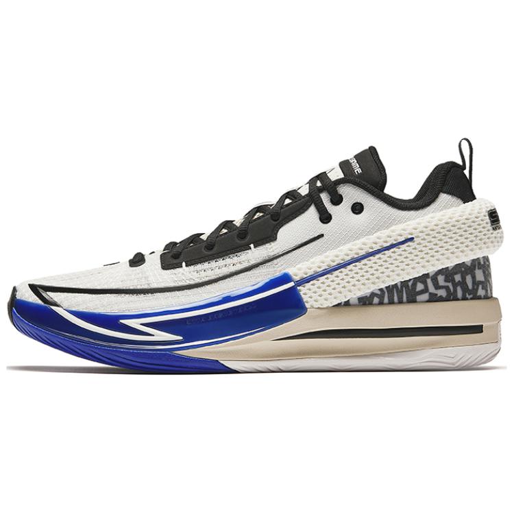 Anta Fengmang 1 Slip Resistant And Abrasion Resistant Support Low top Basketball Shoes Men's Papyrus White
