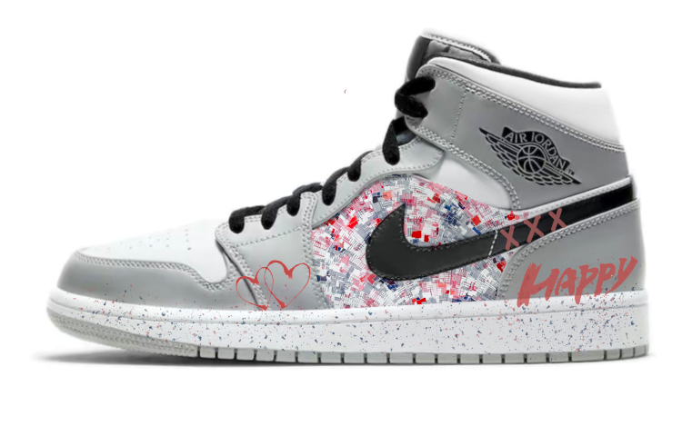 Jordan Air Jordan 1 Cushioning Anti-Slip Wear-Resistant Breathability Low-Top Vintage Basketball Shoes Men's Smoke Gray
