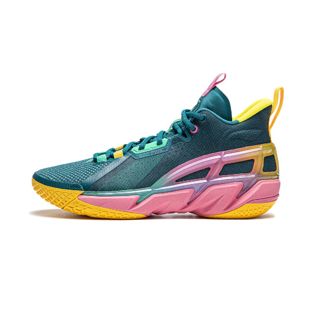 LiNing Anti-five 4 Cushioned Wear-Resistant Breathable Mid-Top Basketball Shoes Men's Green