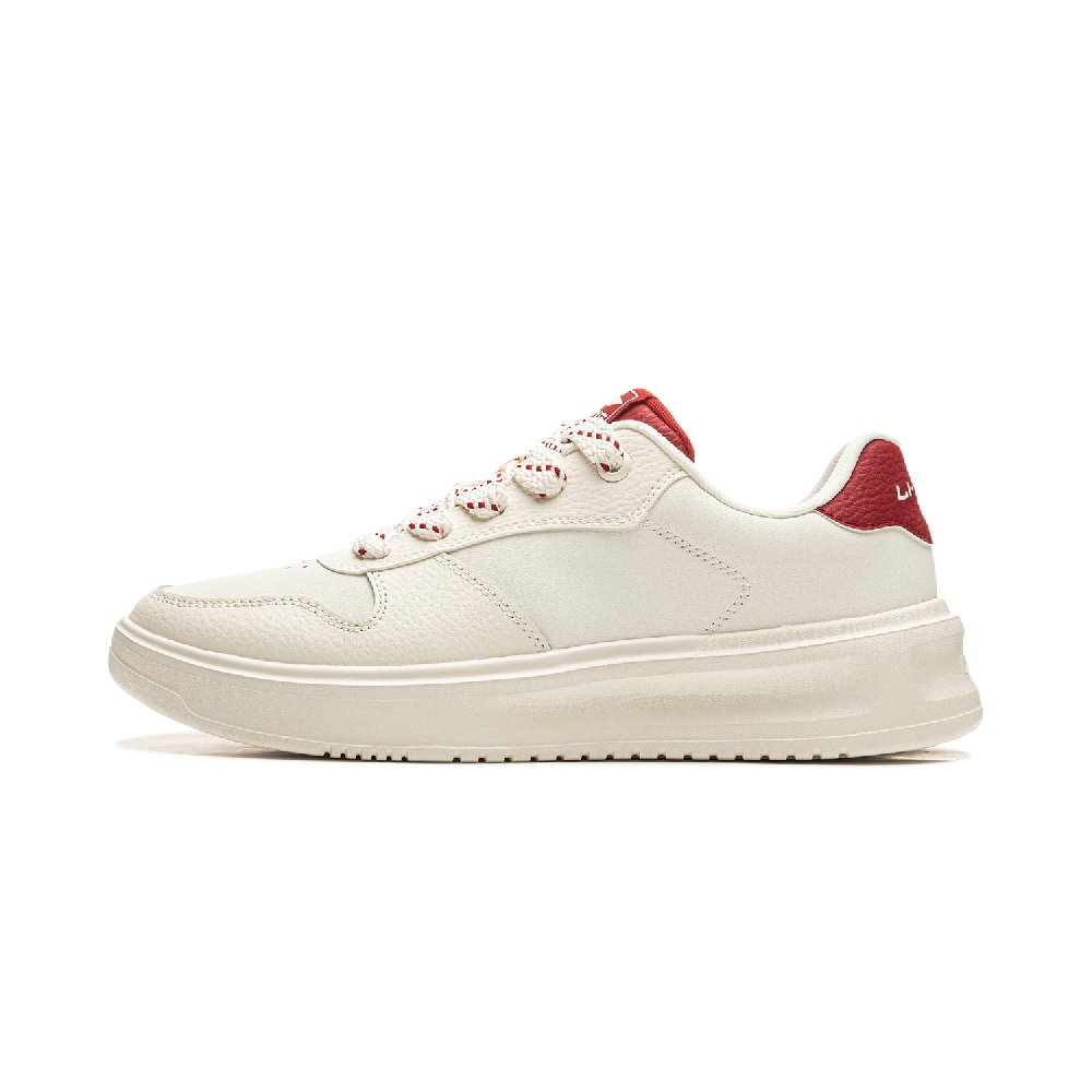 LiNing Sky Cloud Anti-Slip And Wear-Resistant Breathable Low-Top Skateboard Shoes Men's White Red