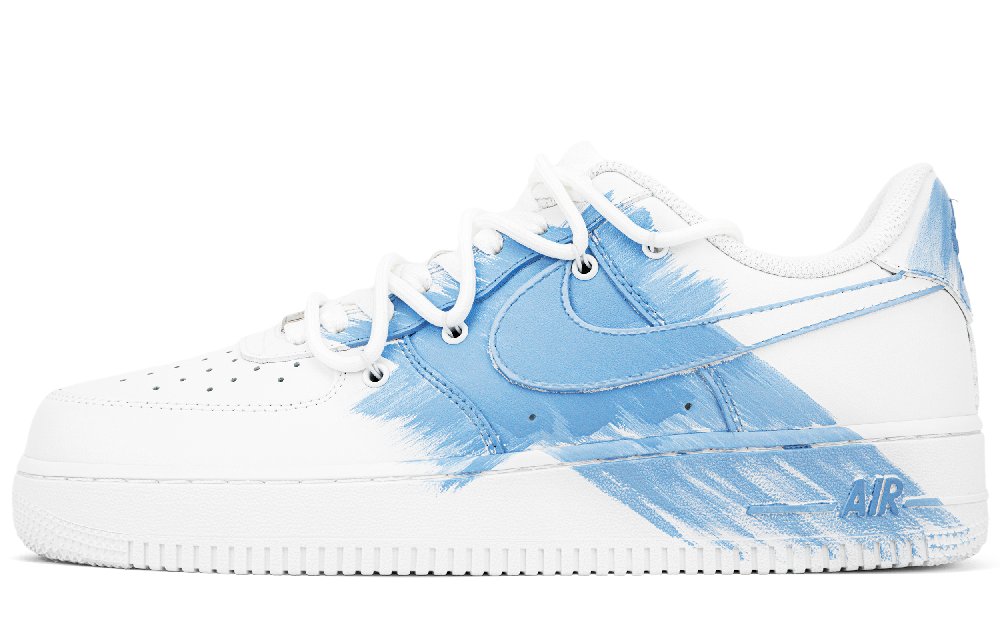 Nike Air Force 1 Slip Resistant, Abrasion Resistant, Lightweight Low Top Skateboard Shoes Women's White Blue