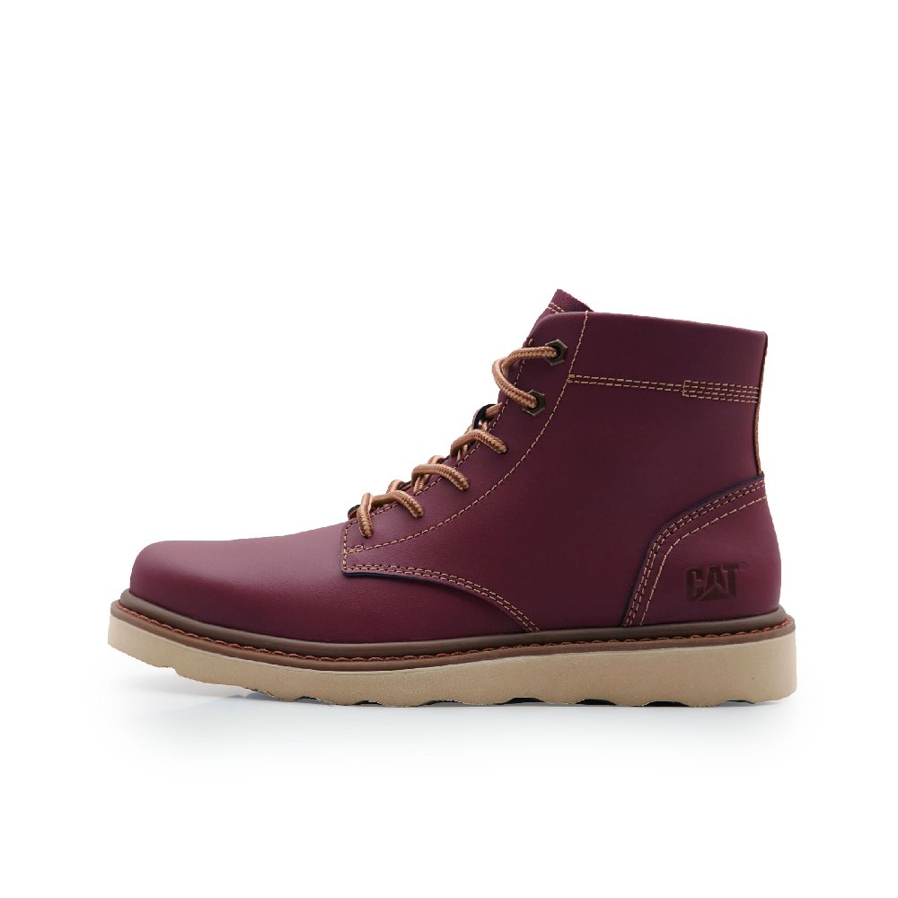 CAT Wear-Resistant Short Outdoor Boots Men's Brown Red