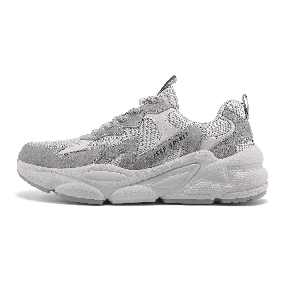 JEEP SPIRIT Low Top Chunky Sneakers Men's Moon Dust Gray