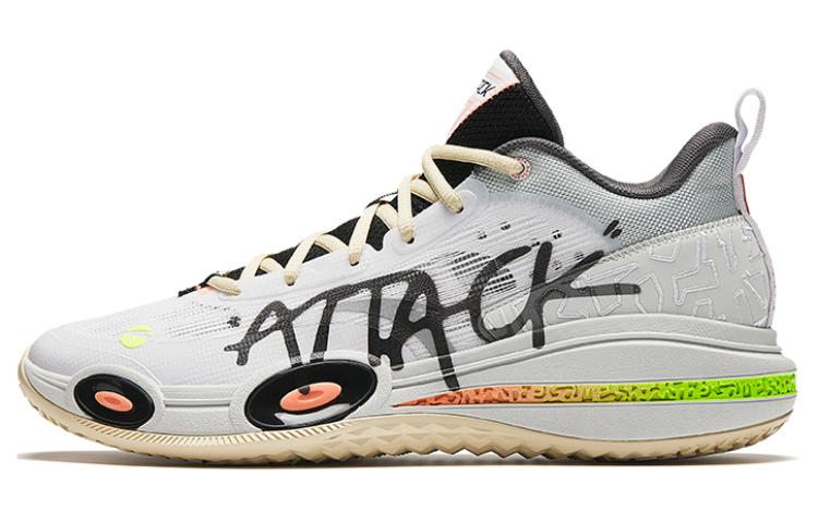 Anta Assault 1st Generation Low top Basketball Shoes Men's White Gray Green