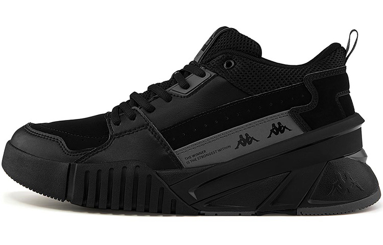 Kappa Skateboard Shoes Unisex Mid top Black