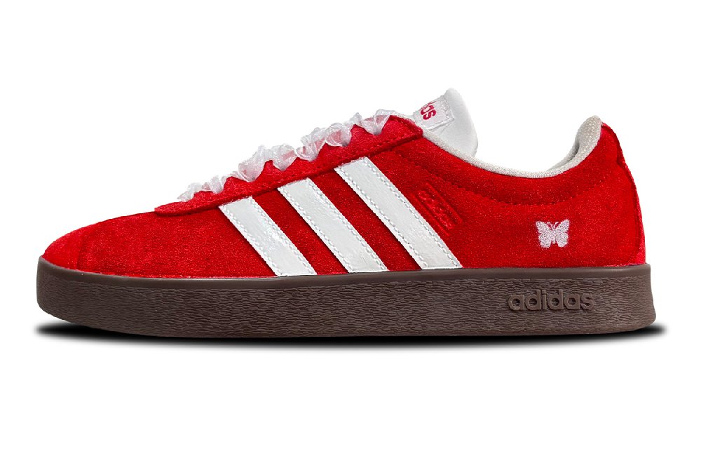 Adidas VL COURT 2.0 Abrasion Resistant Low Top Skateboard Shoes Unisex Red