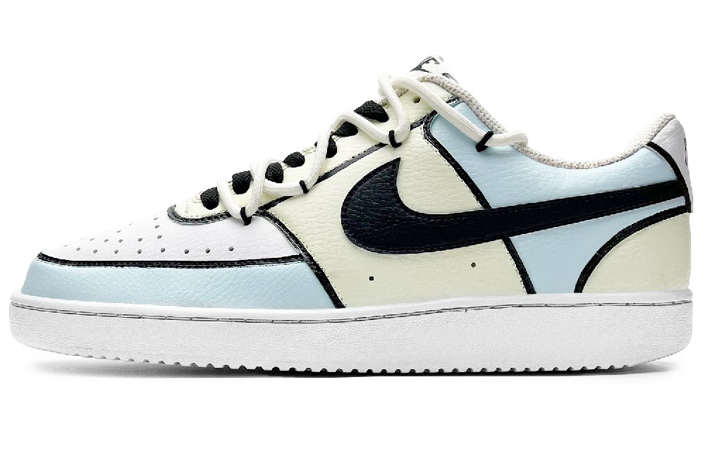 Nike Court Vision 1 Skateboard Shoes Women's Low-Top Blue/Yellow/White