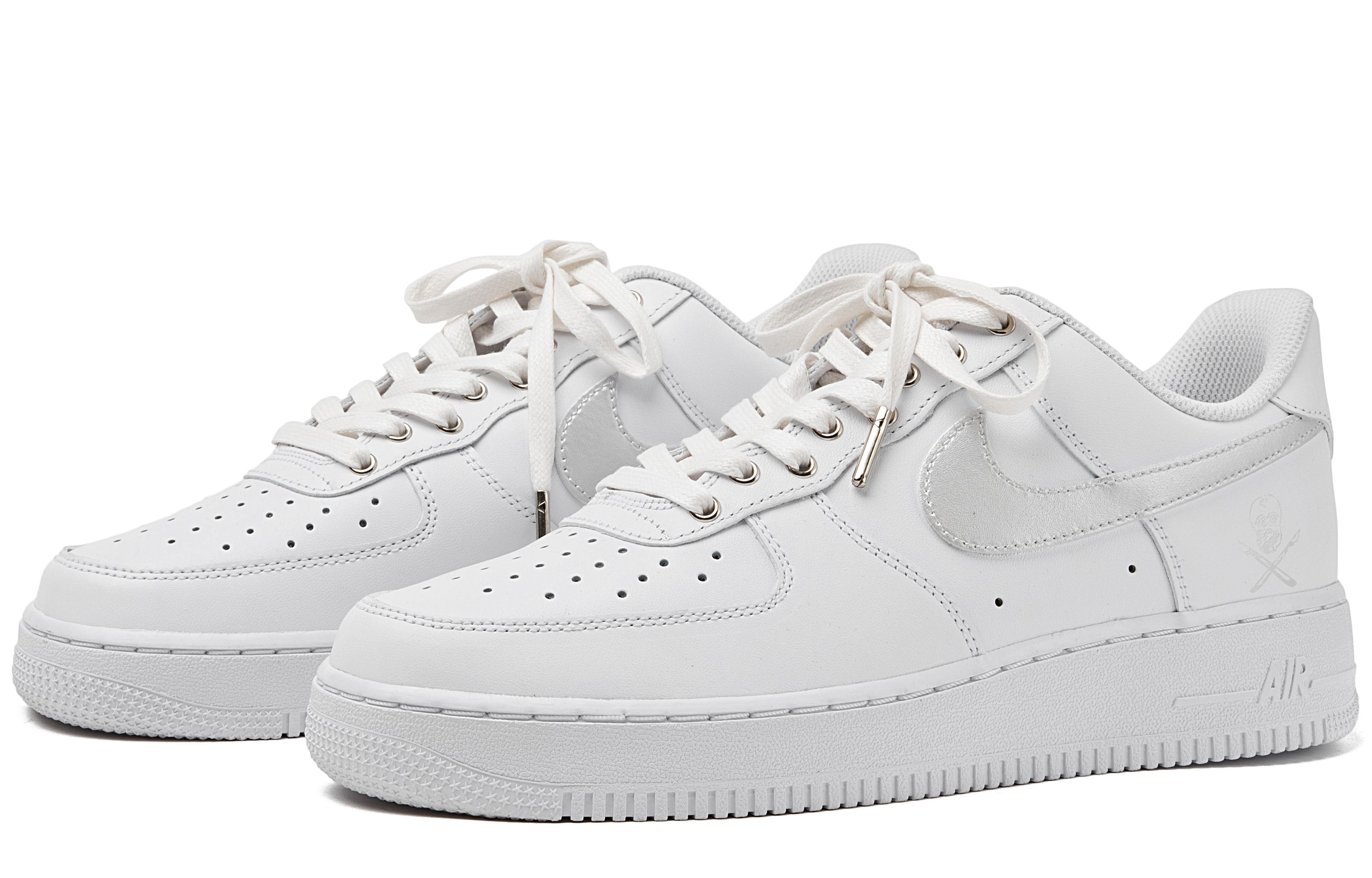 Nike Air Force 1 Air Force 1 Wear-Resistant Balance Low-Top Skateboard Shoes Unisex White Silver купить в интернет-магазине Yoocart с быстрой доставкой по России.