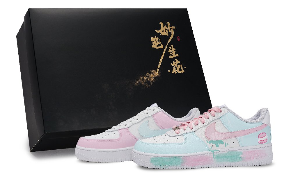 Nike Air Force 1 Skateboard Shoes Unisex Low Top Pink/Blue