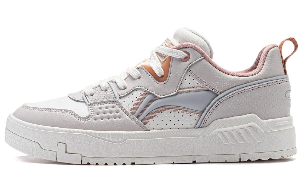 LiNing Common 80s Slip-Resistant Cushioning Low-Top Skateboard Shoes Women's Gray White