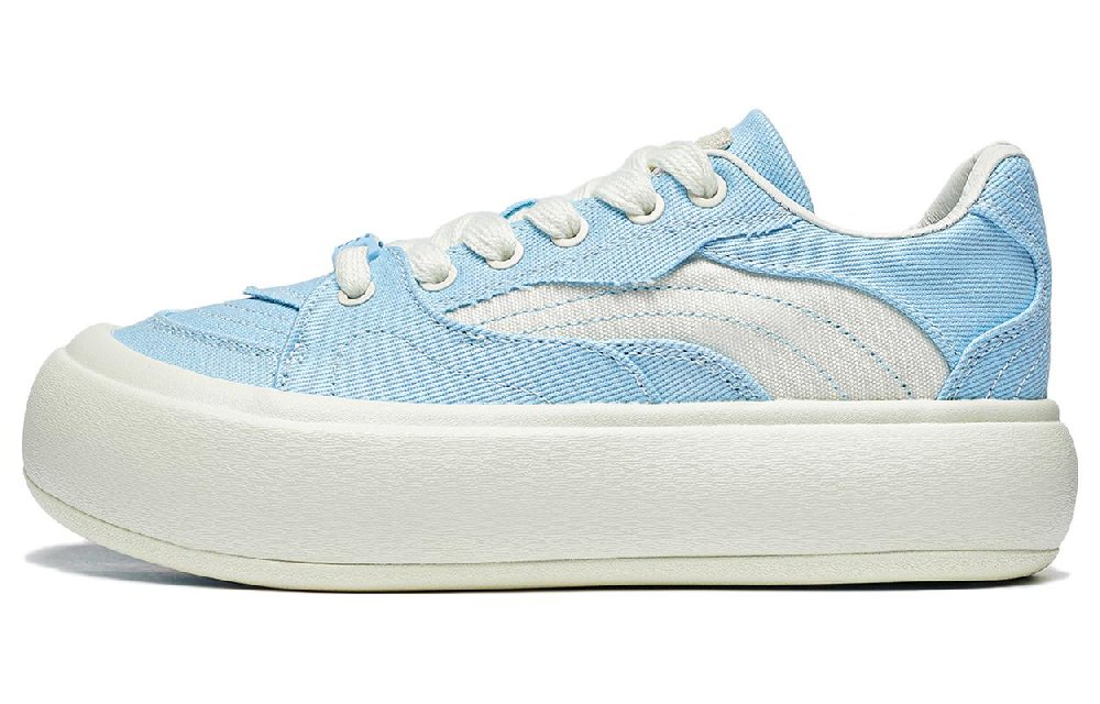 LiNing Puff Platform Slip-Resistant Breathable Low-Top Skateboard Shoes Women's Blue