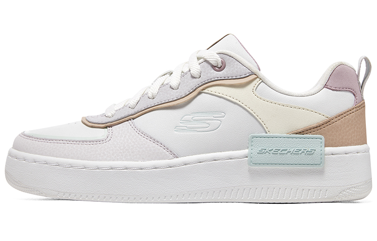 Skechers Sport Court 92 Abrasion Resistant Breathable Low Top Skateboard Shoes Women's White Yellow Pink