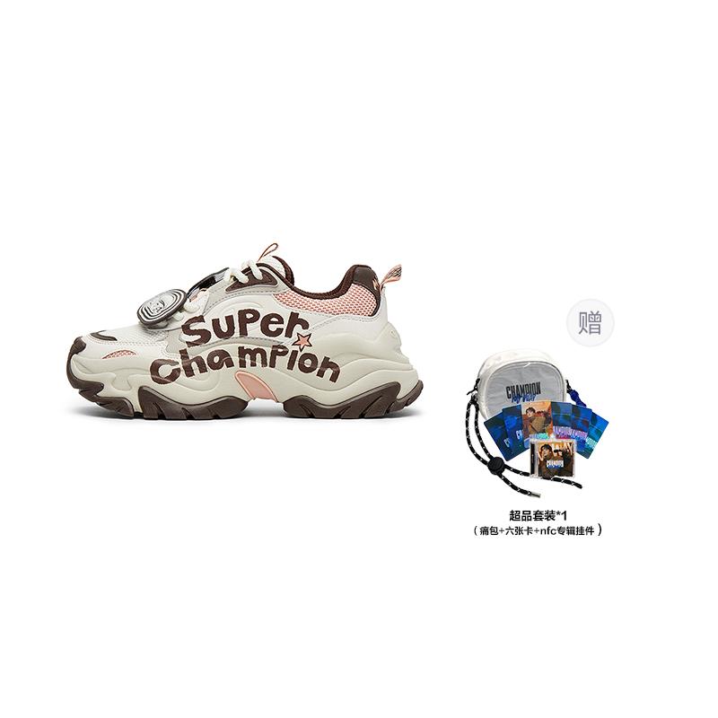 POP MART x Champion Molly Layered Shoes Champ XXL Molly Low-Top Chunky Sneakers Women's Coffee Brown купить в интернет-магазине Yoocart с быстрой доставкой по России.