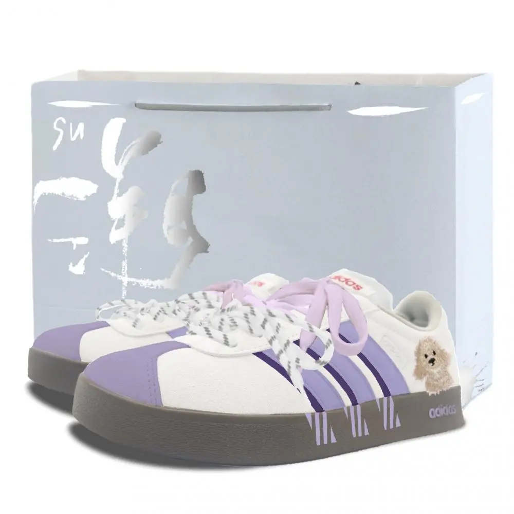 Adidas VL COURT 2.0 Cashmere Dog Shadow LD Low top Skateboard Shoes Unisex White Purple