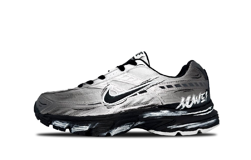 Nike Initiator Cushioning, Breathable, Supportive Low Top Casual City Commute Running Shoes Unisex Black White Gray