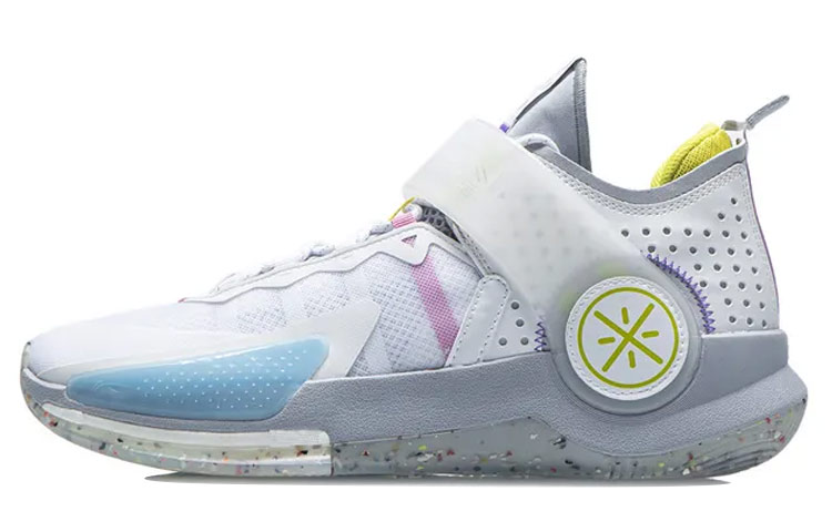 LINING Wade Fission 7 Basketball Shoes Men Mid-Top Standard White/Dawn Gray