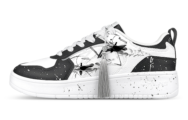 LiNing Spike Years Low-Top Skateboard Shoes Men's White Black