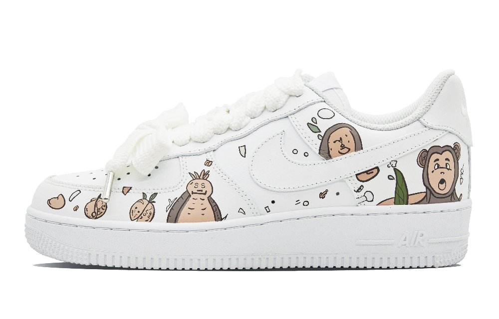 Nike Air Force 1 Low Slip-Resistant Cushioning Wear-Resistant Low-Top Skateboard Shoes Men's White