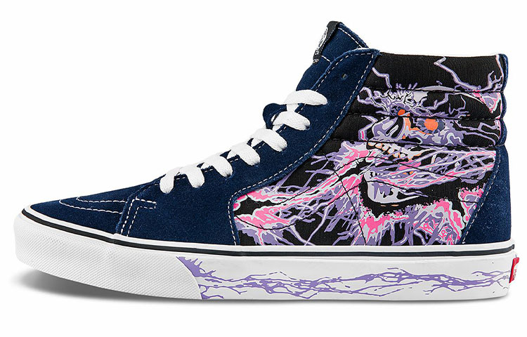 Vans Unisex SK8 Hi Sneakers Printing Black/Purple