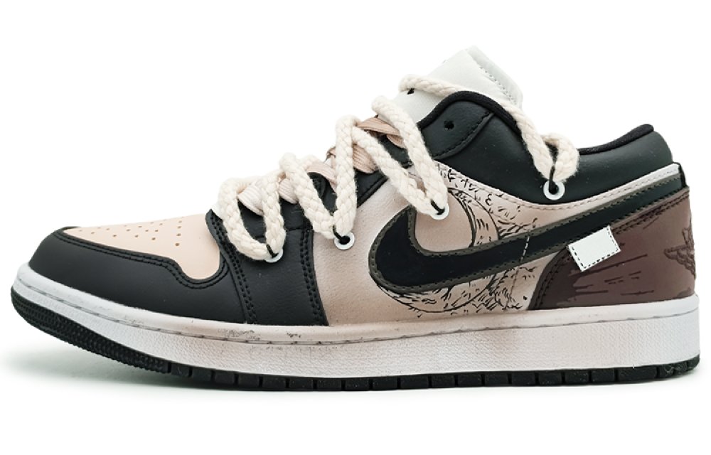 Jordan Air Jordan 1 'Panda' Panda Low-Top Vintage Basketball Shoes Women's Beige Brown