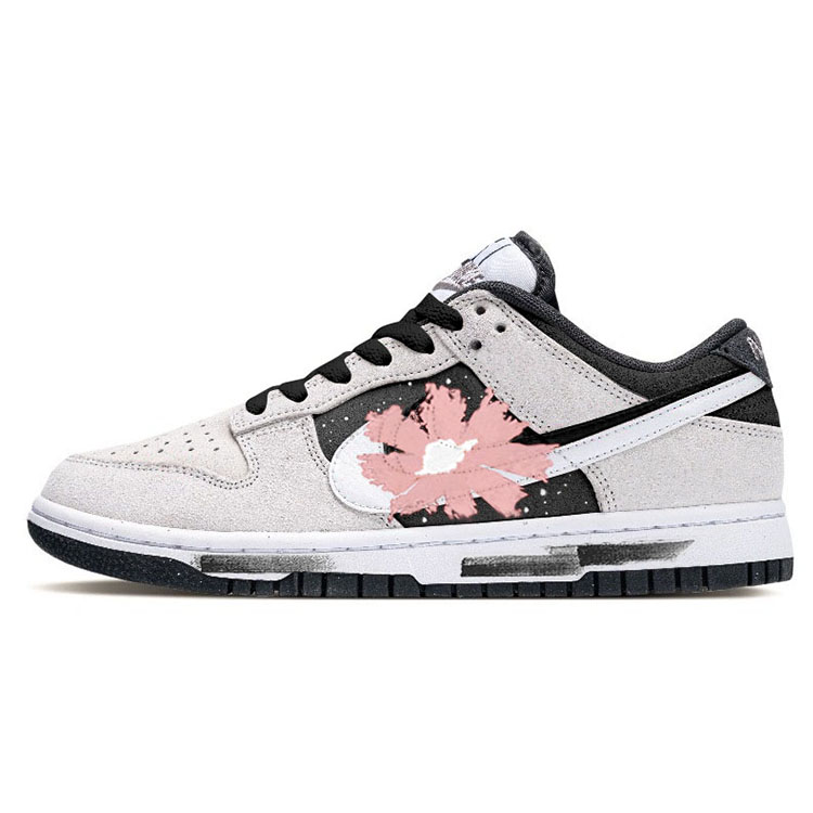 Nike Dunk Abrasion-Resistant Low-Top Skateboard Shoes Unisex Black Gray Pink