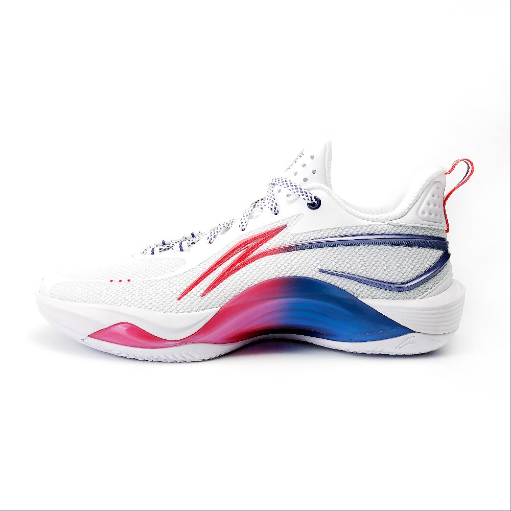 LiNing Shining CBA Guangzhou Southern Tigers PE Slip Resistant Balance Low Top Basketball Shoes Unisex White Blue