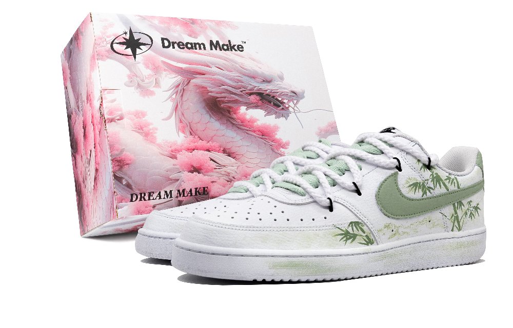 Nike Court Vision 1 Anti Slip Wear Resistant Low Top Skateboard Shoes Unisex White