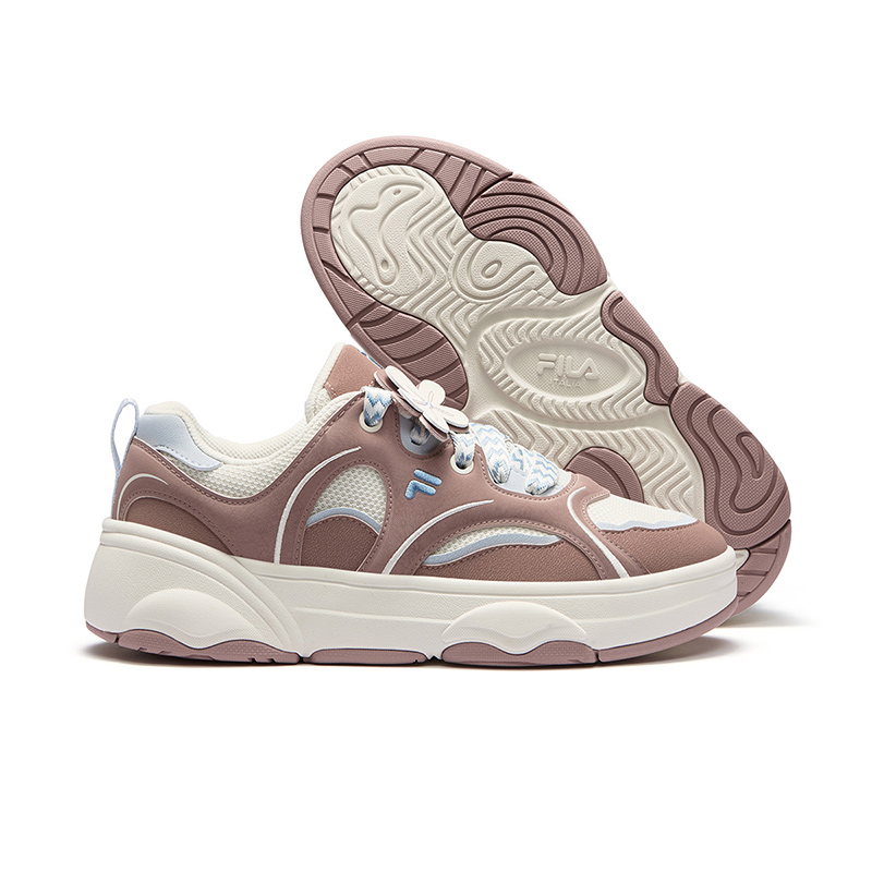 FILA FUSION WINDROUND DX Dancing Longboard Shoes Abrasion Resistant Low Top Skateboard Shoes Women's Umber