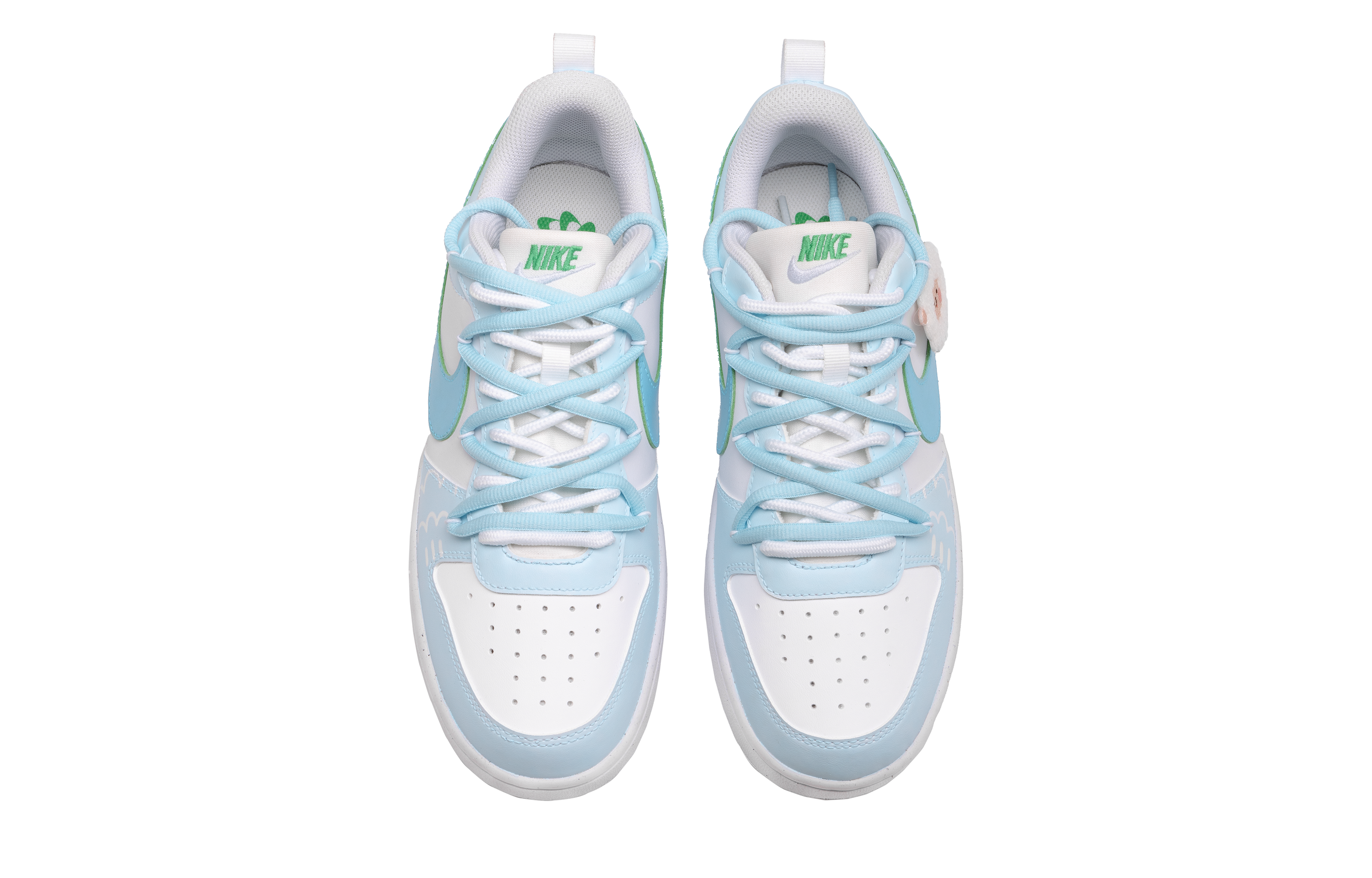 Nike Court Borough Slip-Resistant Lightweight Breathable Low-Top Skateboard Shoes GS Light Blue