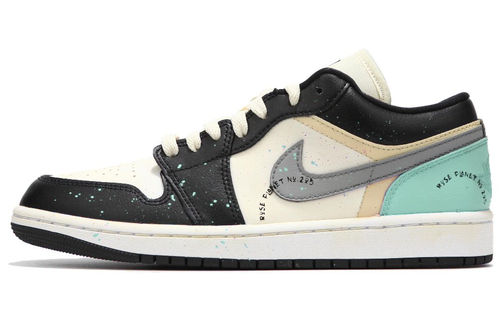 Jordan Air Jordan 1 Low Top Vintage Basketball Shoes Women's Black Green