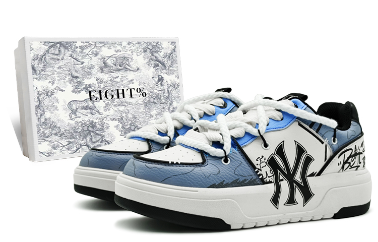 MLB Chunky Liner Low-Top Skateboard Shoes Unisex Blue Gray