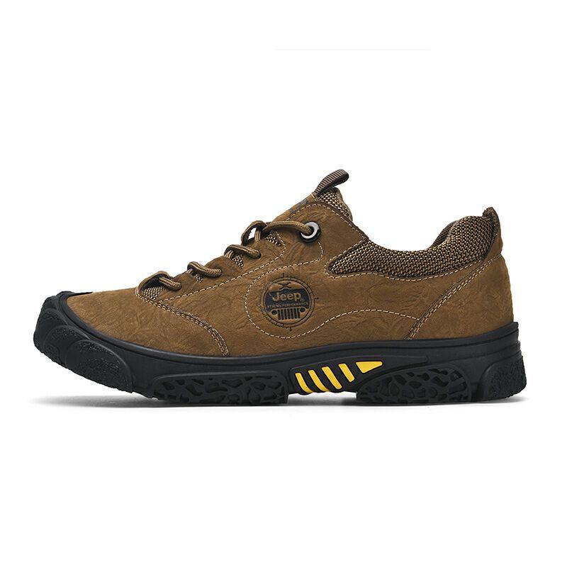 Jeep Cushioned Wear-Resistant Coverage Low-Top Outdoor Trekking Shoes Men Black