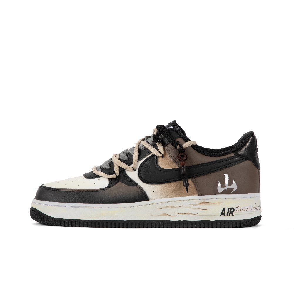 Nike Air Force 1 Slip-Resistant Low-Top Skateboard Shoes Unisex Black Gray