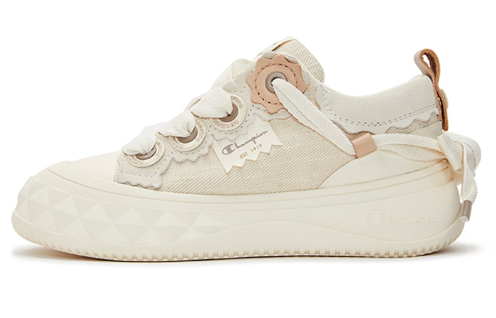 Champion Anti-Slip Wear-Resistant Low-Top Skateboard Shoes Women's Beige