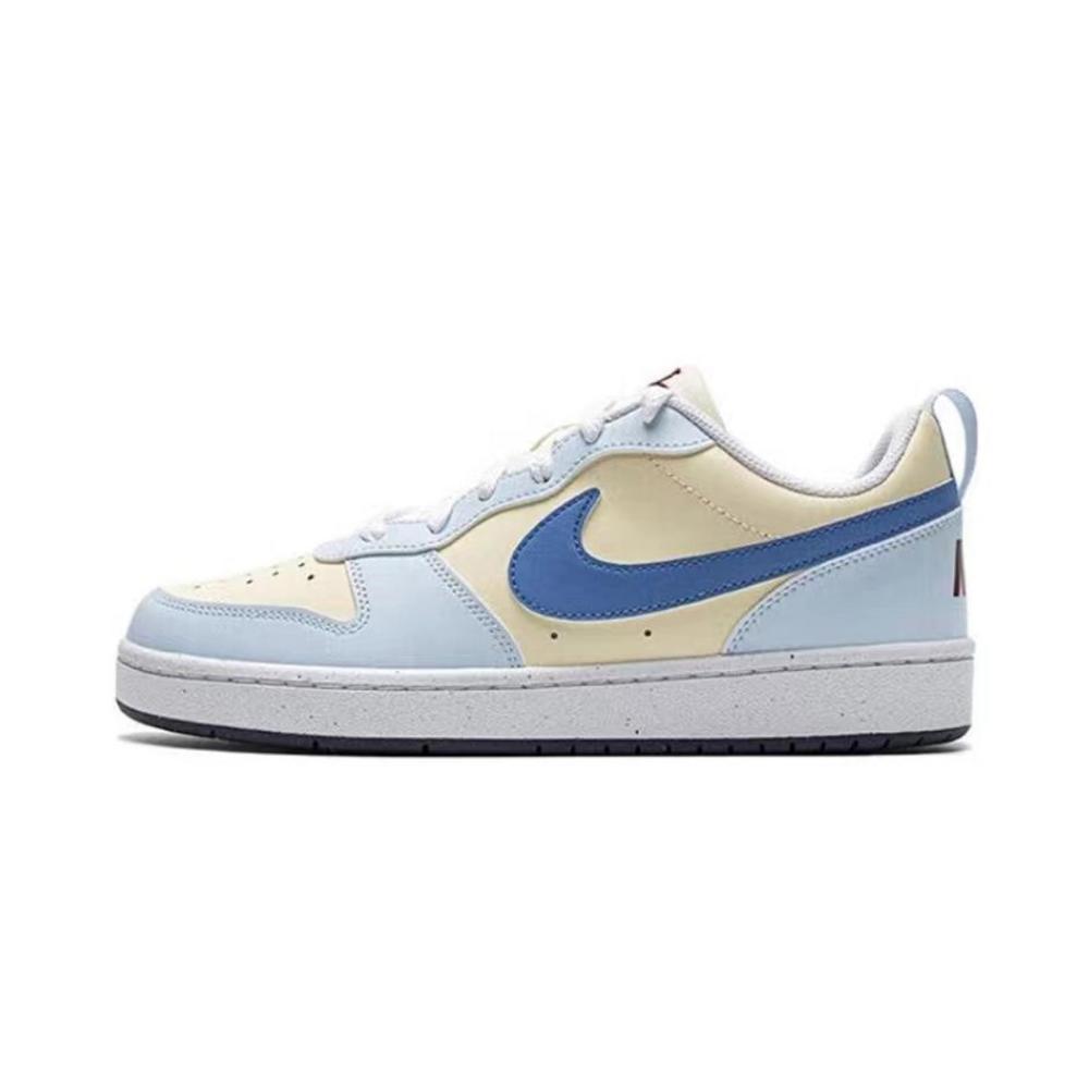 Nike Court Borough Abrasion Resistant, Lightweight, And Breathable Low Top Skateboard Shoes Women's Yellow Blue купить в интернет-магазине Yoocart с быстрой доставкой по России.
