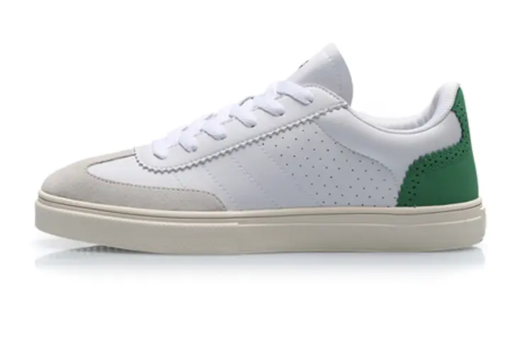 LiNing Slip Resistant Abrasion Resistant Low top Skateboard Shoes Women's White Green