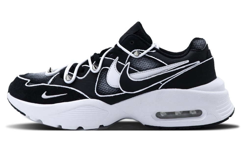 Nike Air Max Fusion Cushioning, Slip Resistant, And Abrasion Resistant Low Top Marathon Running Shoes Men's Black