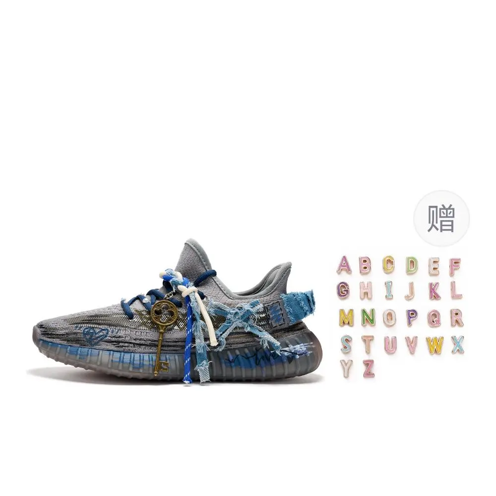 Adidas Originals Yeezy Boost 350 Breathable Low top Casual Shoes Unisex Gray Blue