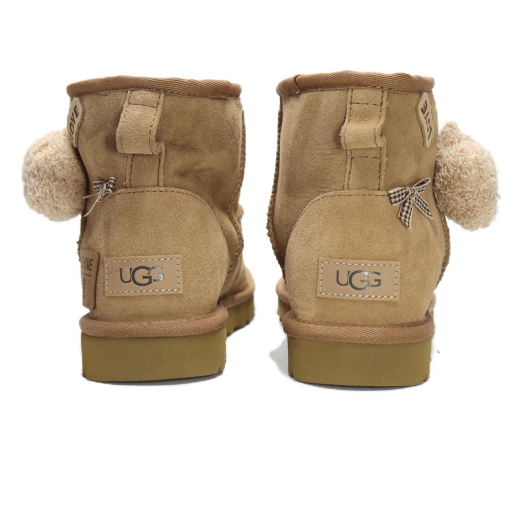 UGG CLASSIC MINI Bear Short Snow Boots Women's Brown