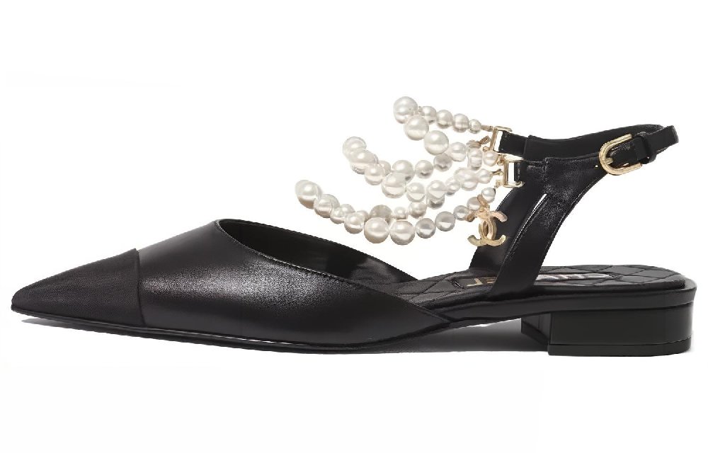 CHANEL Flat Shoes Women's Black