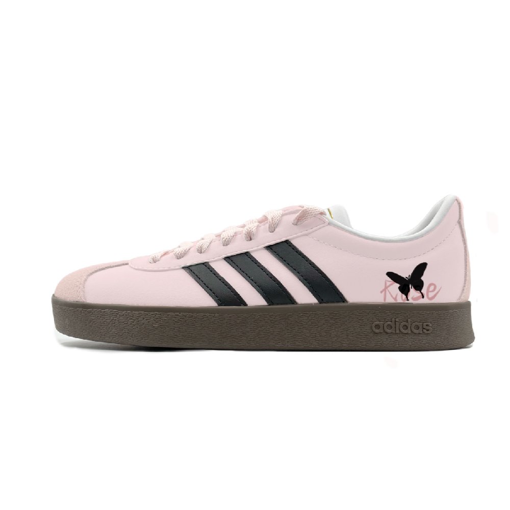 Adidas Neo VL Court 2.0 Spade Compact Abrasion Resistant Low Top Skateboard Shoes Unisex Black Pink