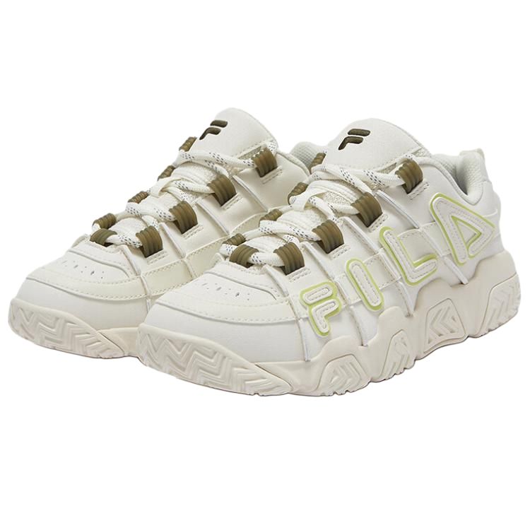 FILA FUSION BARRICADE Anti-Slip Wear-Resistant Low-Top Vintage Basketball Shoes Women's White