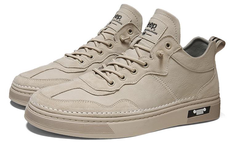 Jeep Low-Top Skateboard Shoes Men's Khaki