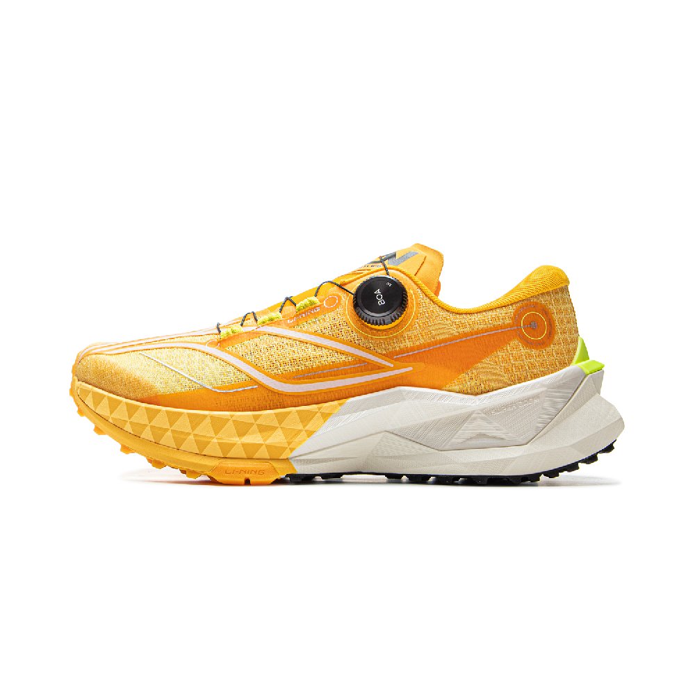 LiNing Anti Slip Wear Resistant Low Top Trail Running Shoes Men's Yellow