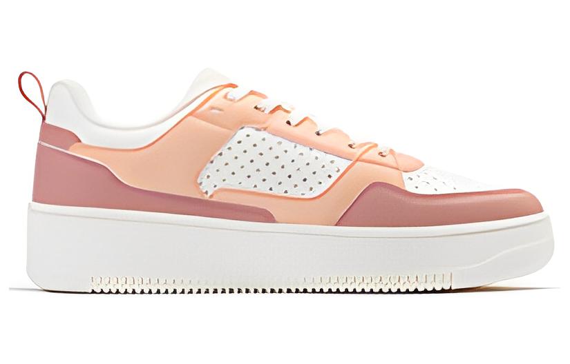 361° Anti Slip Wear Resistant Low Top Skateboard Shoes Women's White Peach Pink