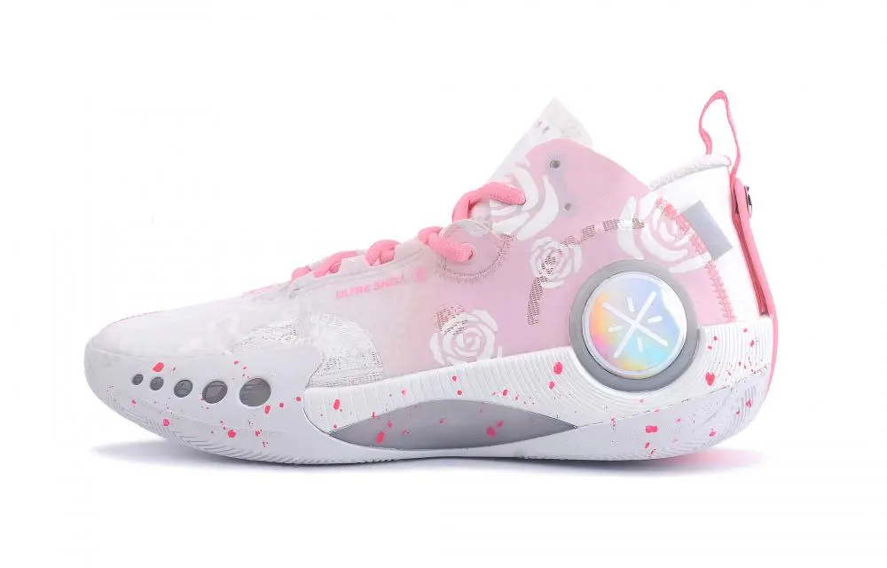 LiNing Shadow 3 Shock Absorbers Slip Resistant Abrasion Resistant Mid top Basketball Shoes Men's Pink
