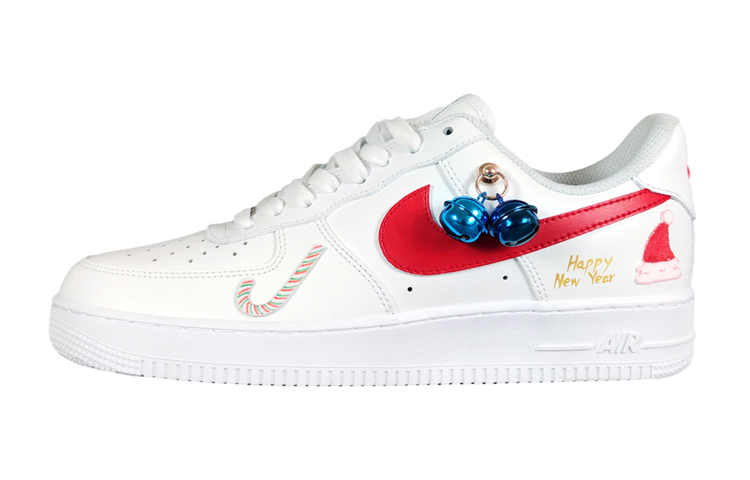 Nike Air Force 1 Low-Top Skateboard Shoes Men's White Red