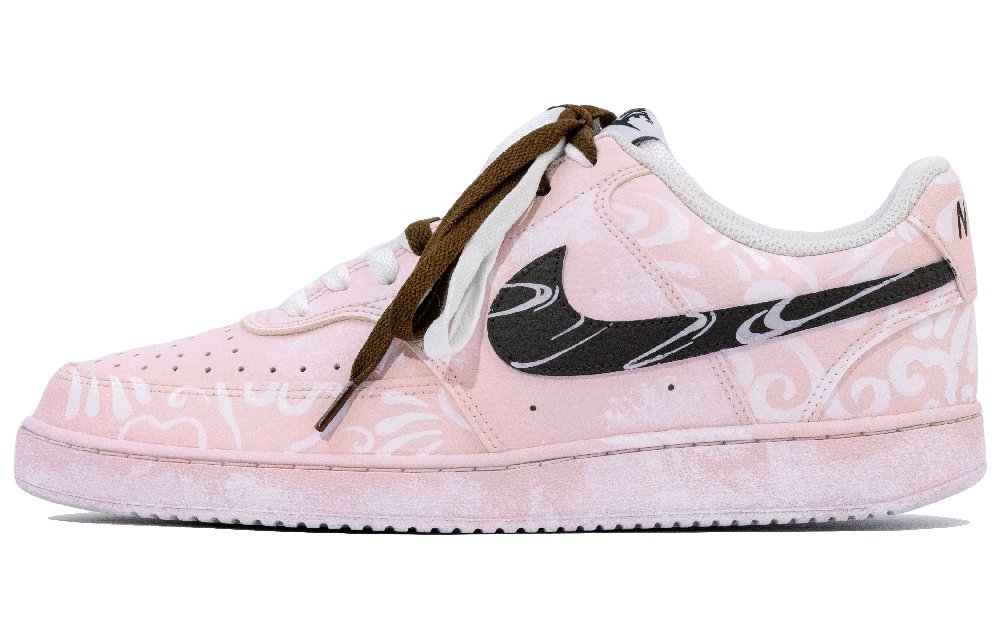 Nike Court Vision 1 Skateboard Shoes Unisex Low top Black/Pink/Green