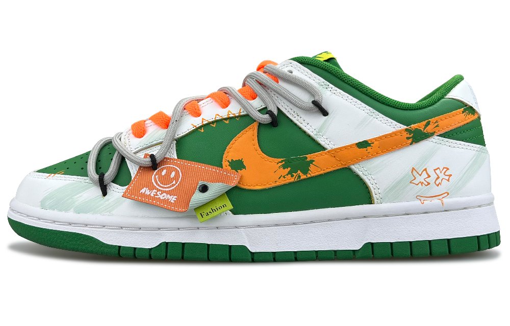 Nike Dunk Trendy Reverse Low-Top Skateboard Shoes Men's Green Orange
